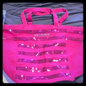 *NWOT - Victoria's Secret Pink Sequin Weekender tote